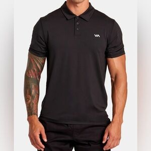 RVCA Sport Vent Men's Black Polo Shirt SIZE XL